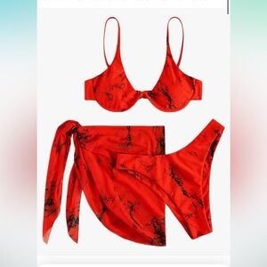 NWT Red Bikini w/ Sarong